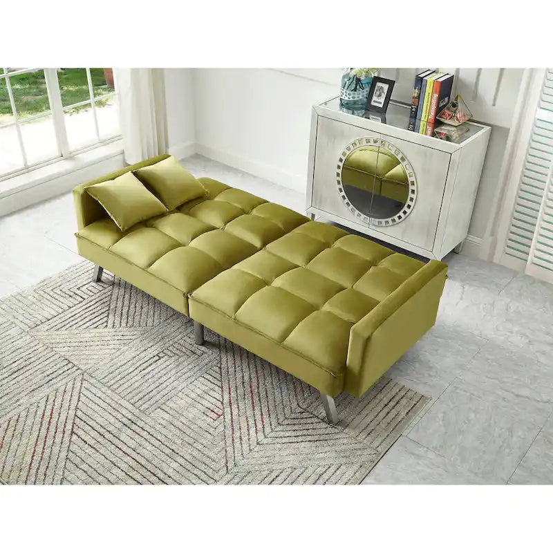 Comodo divano letto estraibile in velluto