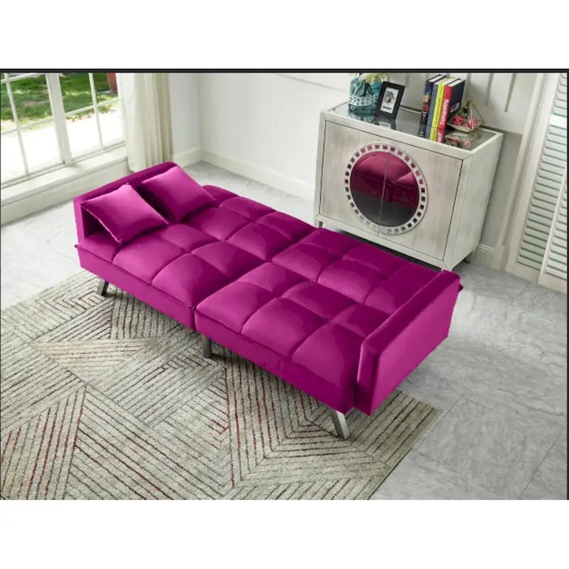 Comodo divano letto estraibile in velluto