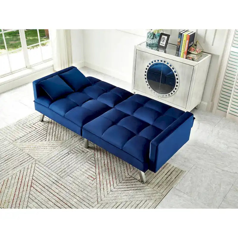 Comodo divano letto estraibile in velluto