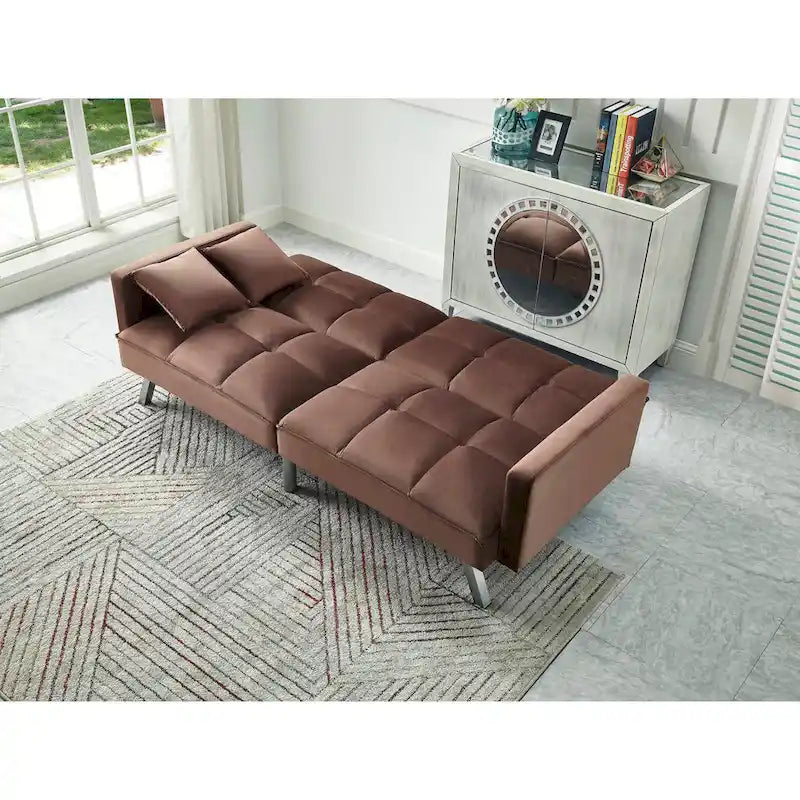 Comodo divano letto estraibile in velluto