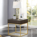 Tavolino d'appoggio contemporaneo in acciaio con 1 cassetto