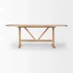 Tavolo da pranzo in legno massello marrone chiaro da 84" - 84L x 42W x 30H