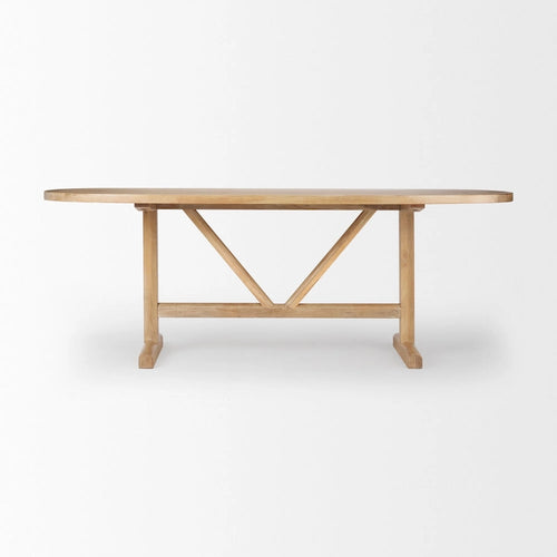 Tavolo da pranzo in legno massello marrone chiaro da 84" - 84L x 42W x 30H