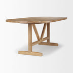 Tavolo da pranzo in legno massello marrone chiaro da 84" - 84L x 42W x 30H