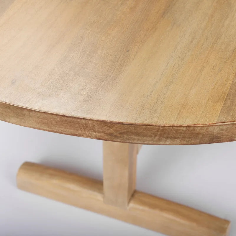 Tavolo da pranzo in legno massello marrone chiaro da 84" - 84L x 42W x 30H