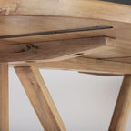 Tavolo da pranzo in legno massello marrone chiaro da 84" - 84L x 42W x 30H