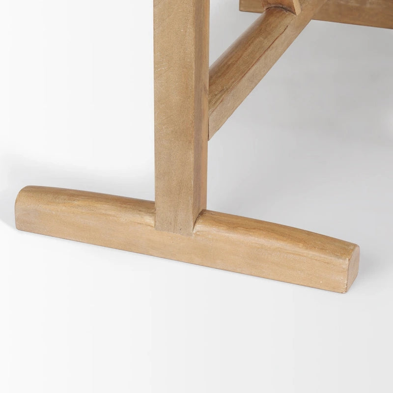 Tavolo da pranzo in legno massello marrone chiaro da 84" - 84L x 42W x 30H