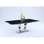 Tavolo da pranzo Nikki con piano in marmo Nero Marquina