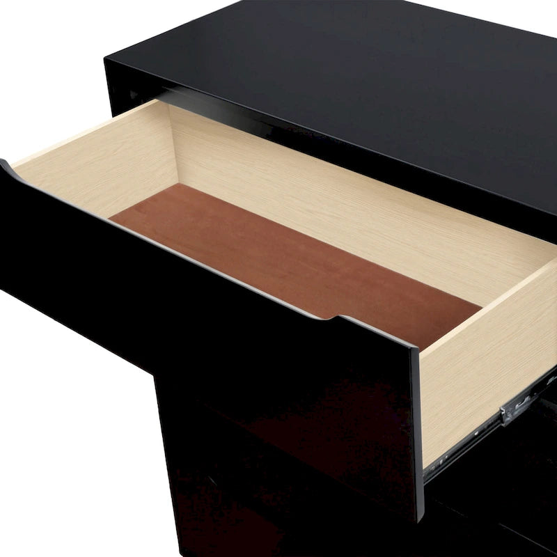 Cassettiera in legno massello a 4 cassetti, stile Mid-Century Modern