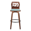 Sgabello da bar ad altezza fissa da 30" con gambe in legno curvato e poggiapiedi rotondo (set da 2)