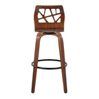Sgabello da bar ad altezza fissa da 30" con gambe in legno curvato e poggiapiedi rotondo (set da 2)