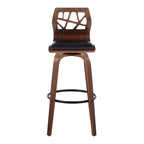 Sgabello da bar ad altezza fissa da 30" con gambe in legno curvato e poggiapiedi rotondo (set da 2)