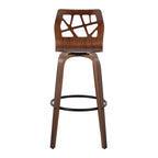 Sgabello da bar ad altezza fissa da 30" con gambe in legno curvato e poggiapiedi rotondo (set da 2)