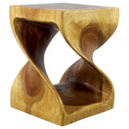 Tavolino Haussmann in legno intrecciato 38 x 38 x 51 cm Quercia oliata - 38 x 38 x 51