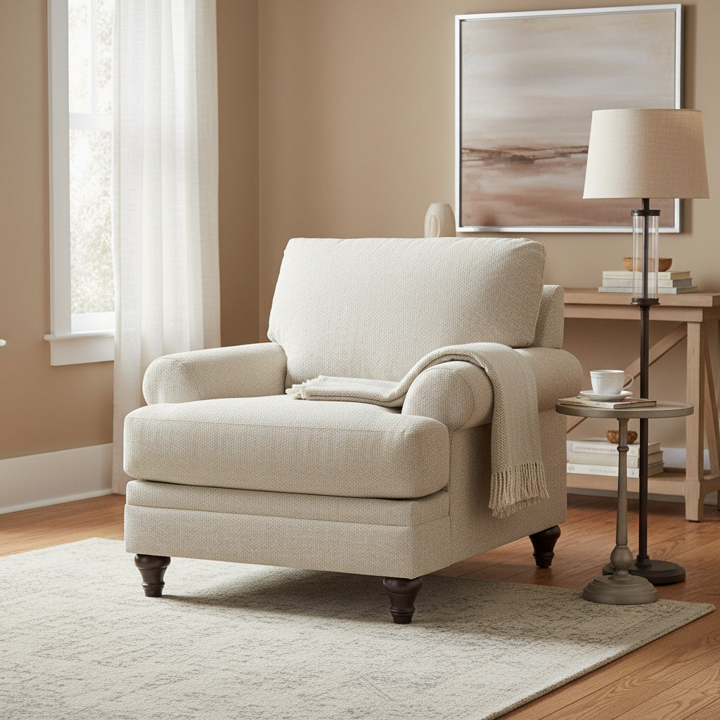 Poltrona Marrone/Beige - 42L x 44P x 40H