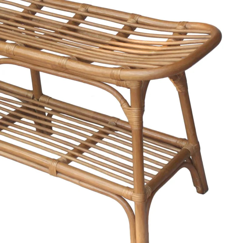 Panca in rattan Damara con mensola