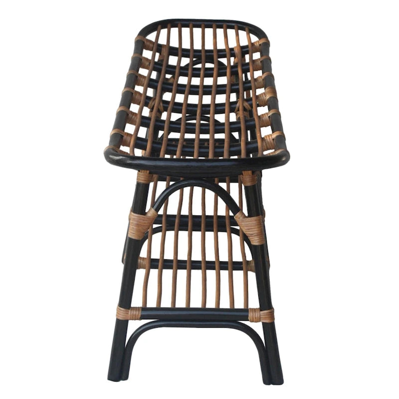 Panca in rattan Damara con mensola