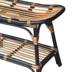 Panca in rattan Damara con mensola