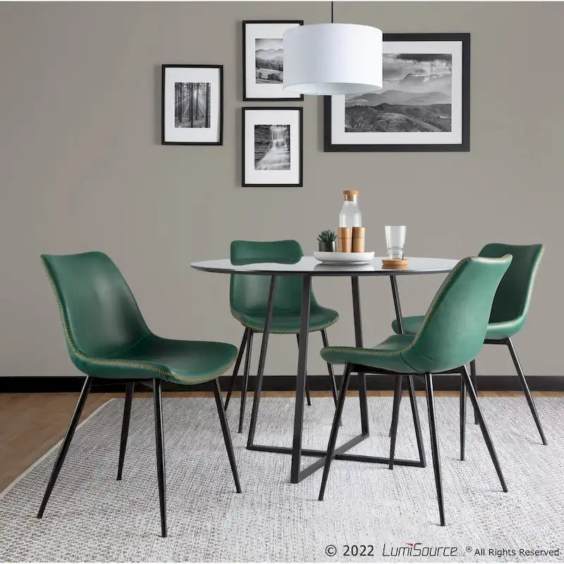 Sedia da pranzo industriale vintage in similpelle (Set da 2)