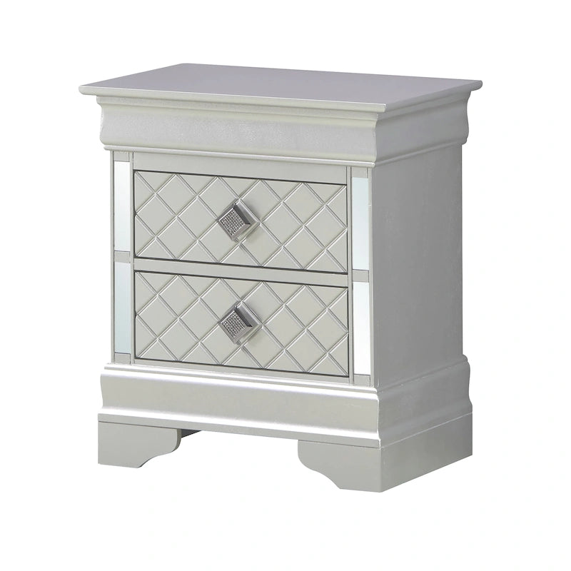 Comodino Verona in legno con specchio e 2 cassetti