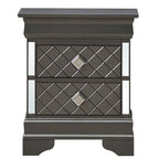 Comodino Verona in legno con specchio e 2 cassetti