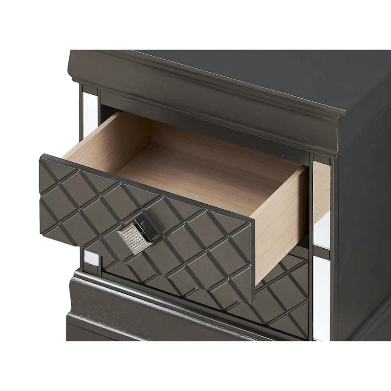 Comodino Verona in legno con specchio e 2 cassetti