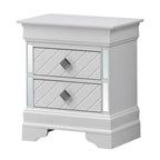 Comodino Verona in legno con specchio e 2 cassetti