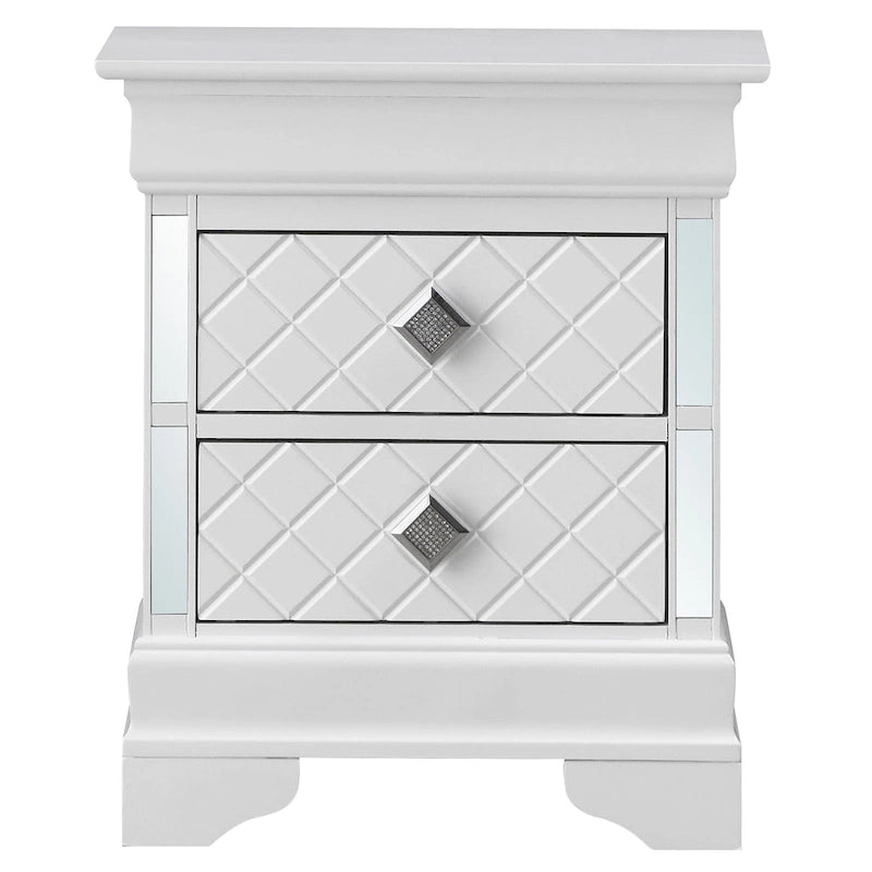 Comodino Verona in legno con specchio e 2 cassetti