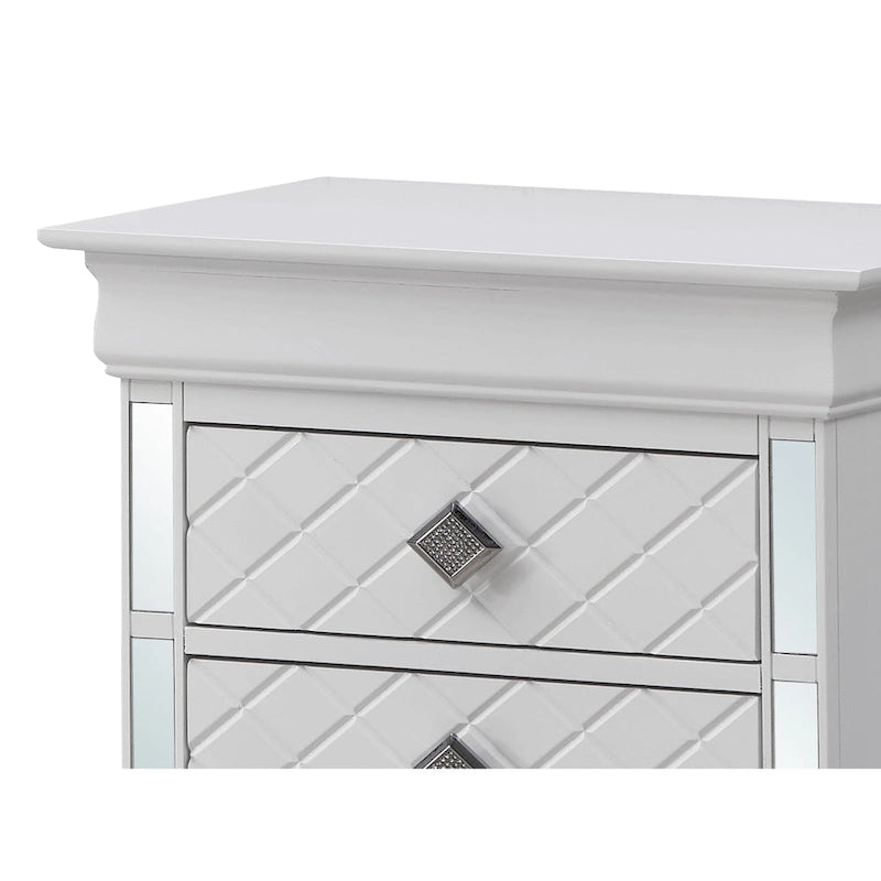 Comodino Verona in legno con specchio e 2 cassetti