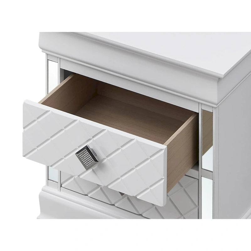 Comodino Verona in legno con specchio e 2 cassetti