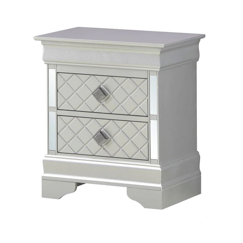 Comodino Verona in legno con specchio e 2 cassetti