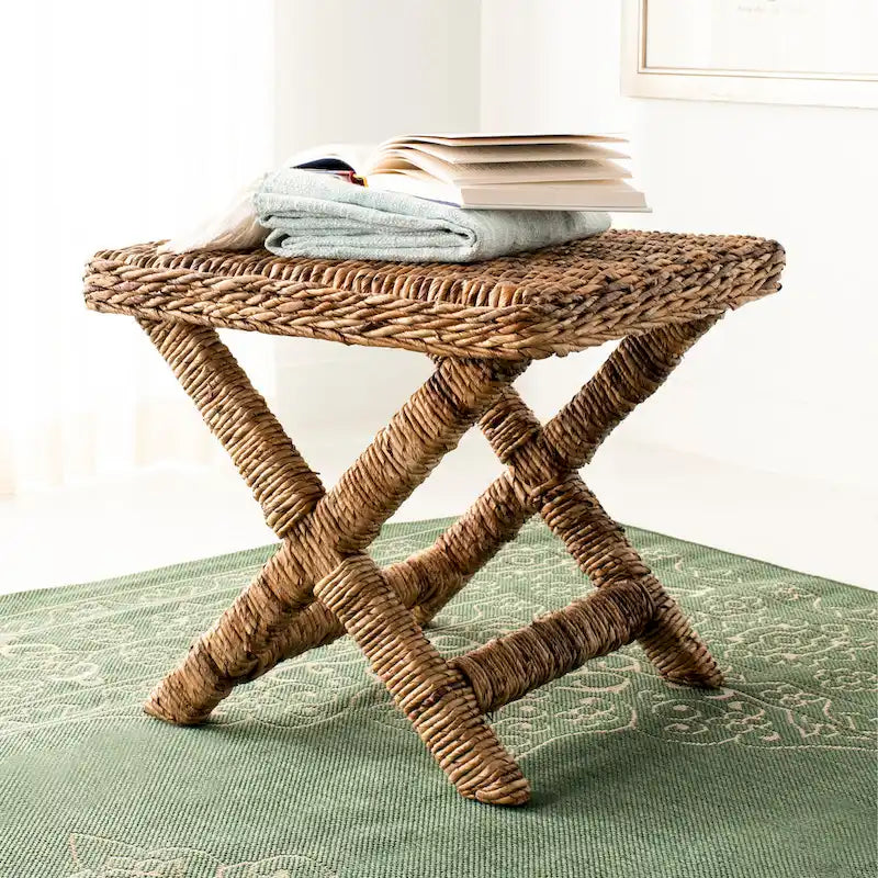 Panca a X in vimini naturale - 22 x 22 x 19,5 - 22Lx22Px20A