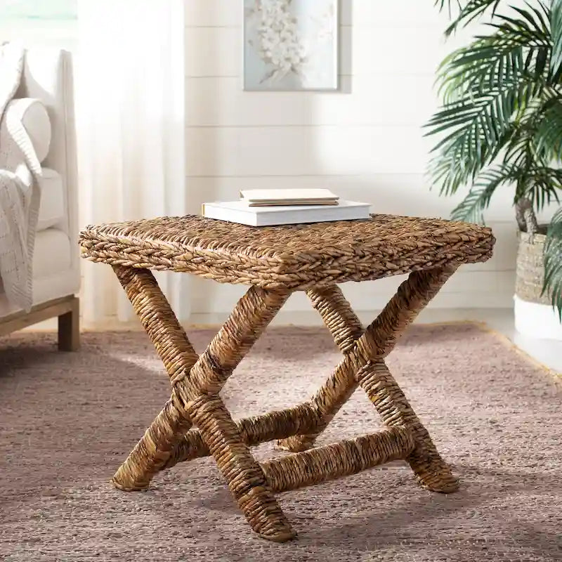 Panca a X in vimini naturale - 22 x 22 x 19,5 - 22Lx22Px20A