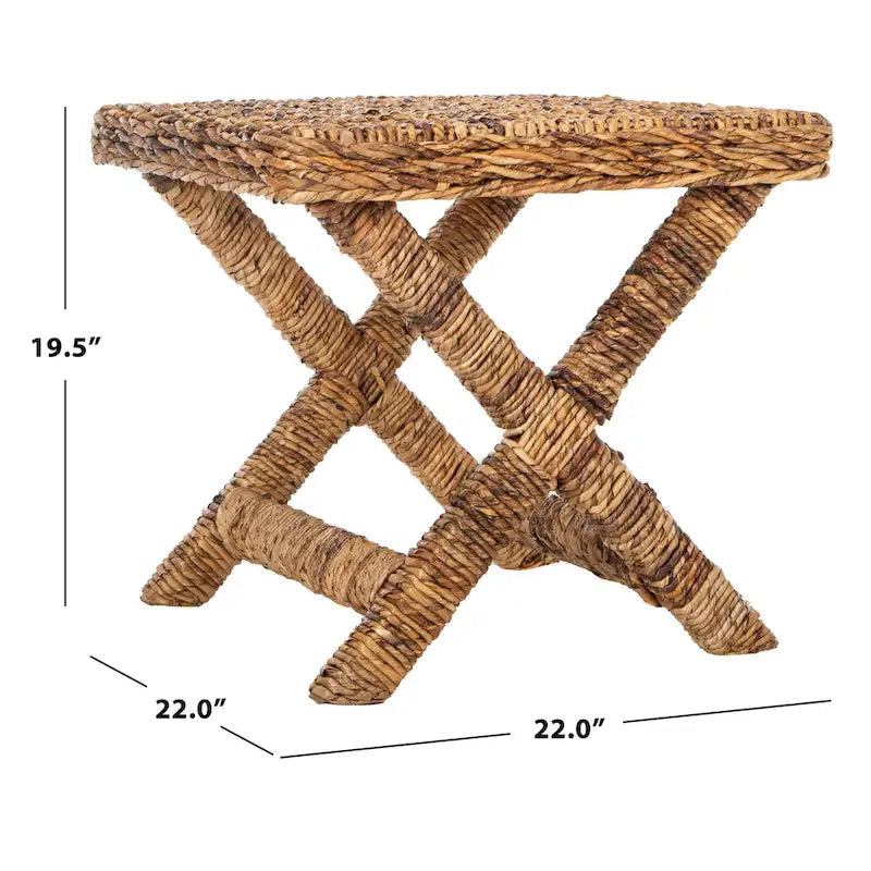 Panca a X in vimini naturale - 22 x 22 x 19,5 - 22Lx22Px20A