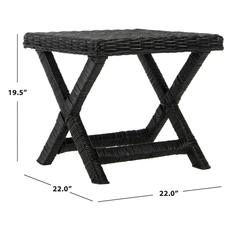 Panca a X in vimini naturale - 22 x 22 x 19,5 - 22Lx22Px20A