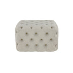 Panca Ottomana Moderna Glam in Legno, Rivestita in Tessuto Trapuntato, Colore Nero, Marrone Chiaro o Grigio