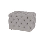 Panca Ottomana Moderna Glam in Legno, Rivestita in Tessuto Trapuntato, Colore Nero, Marrone Chiaro o Grigio
