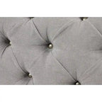 Panca Ottomana Moderna Glam in Legno, Rivestita in Tessuto Trapuntato, Colore Nero, Marrone Chiaro o Grigio