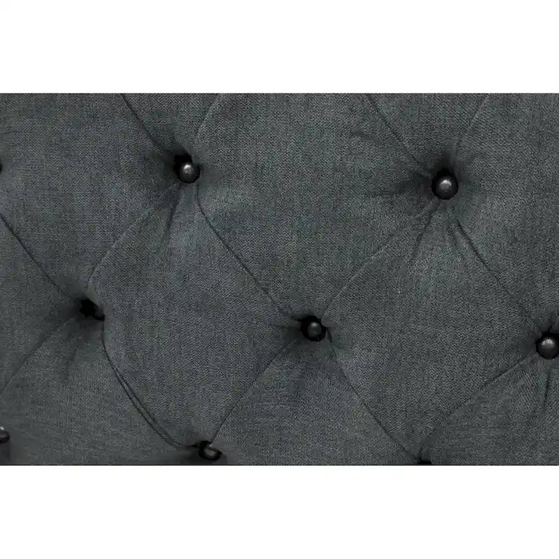 Panca Ottomana Moderna Glam in Legno, Rivestita in Tessuto Trapuntato, Colore Nero, Marrone Chiaro o Grigio