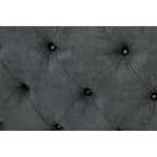 Panca Ottomana Moderna Glam in Legno, Rivestita in Tessuto Trapuntato, Colore Nero, Marrone Chiaro o Grigio