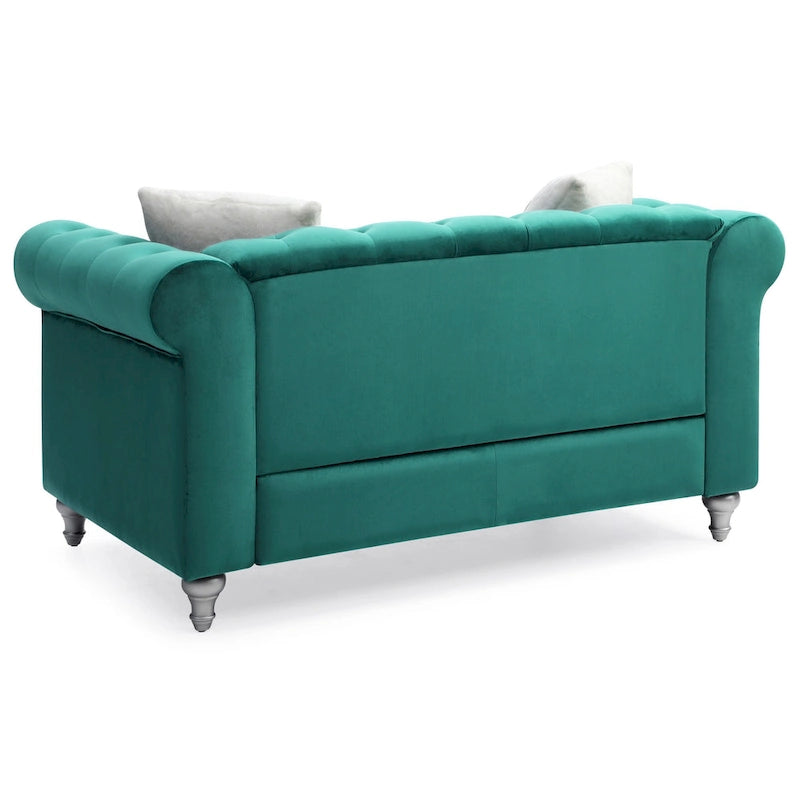 Divano a 2 posti in velluto da 152 cm con 2 cuscini - 152 L x 86 P x 76 H