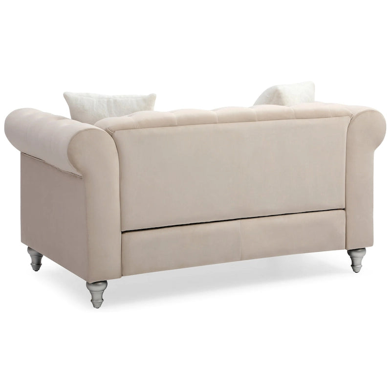 Divano a 2 posti in velluto da 152 cm con 2 cuscini - 152 L x 86 P x 76 H