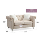 Divano a 2 posti in velluto da 152 cm con 2 cuscini - 152 L x 86 P x 76 H
