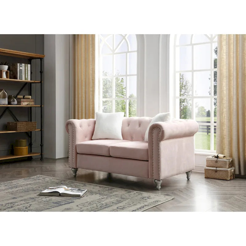 Divano a 2 posti in velluto da 152 cm con 2 cuscini - 152 L x 86 P x 76 H
