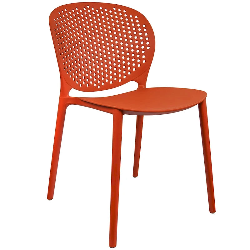 Sedie da pranzo impilabili senza braccioli, modellate opache, per patio, interni, esterni, cucina, camera da letto, set da 2