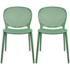 Sedie da pranzo impilabili senza braccioli, modellate opache, per patio, interni, esterni, cucina, camera da letto, set da 2