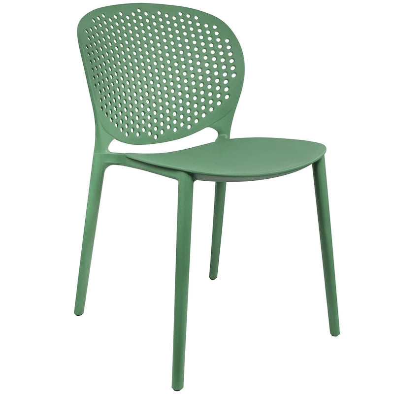 Sedie da pranzo impilabili senza braccioli, modellate opache, per patio, interni, esterni, cucina, camera da letto, set da 2
