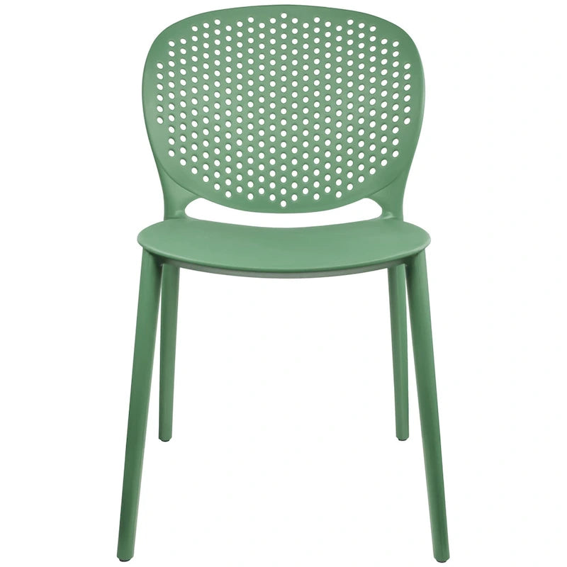 Sedie da pranzo impilabili senza braccioli, modellate opache, per patio, interni, esterni, cucina, camera da letto, set da 2