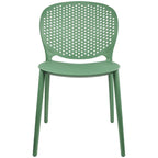 Sedie da pranzo impilabili senza braccioli, modellate opache, per patio, interni, esterni, cucina, camera da letto, set da 2