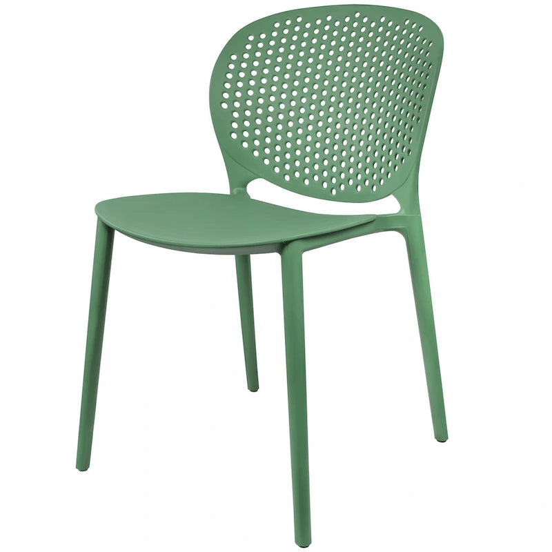 Sedie da pranzo impilabili senza braccioli, modellate opache, per patio, interni, esterni, cucina, camera da letto, set da 2